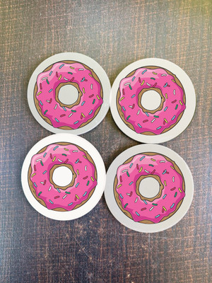 MAYANK CREATION Round Cork Coaster Set(Pack of 4)