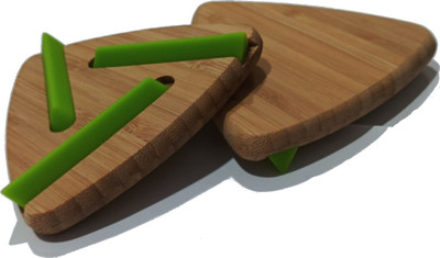 Vastra Triangle Reversible Wood Coaster Set(Pack of 2)