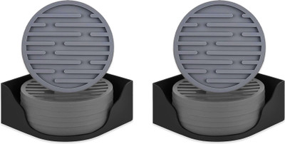 KUBER INDUSTRIES Round Rubber Coaster Set(Pack of 12)