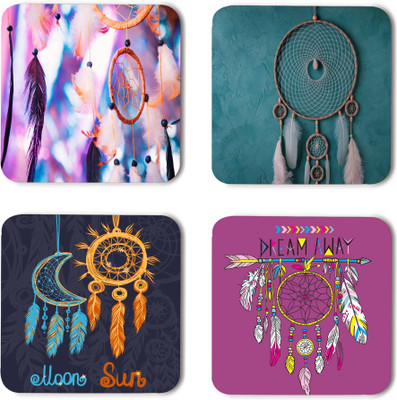 Coastify Square Wood Coaster Set(Pack of 8)