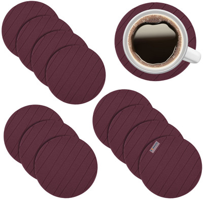 HOMESTIC Round Reversible Rubber Coaster Set(Pack of 12)