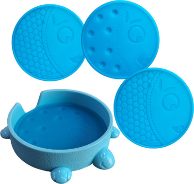 AROSIL Round Reversible Rubber Coaster Set(Pack of 4)