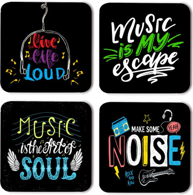 Coastify Square Wood Coaster Set(Pack of 8)
