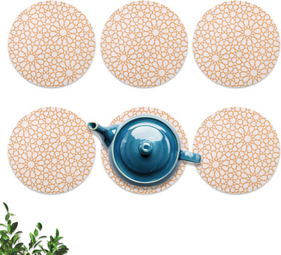 KUBER INDUSTRIES Round Medium Density Fibreboard Coaster(Pack of 6)