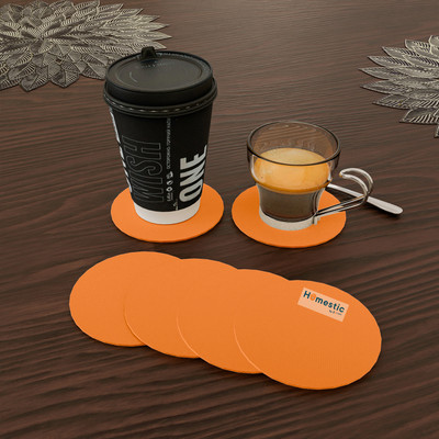 HOMESTIC Round Rubber Coaster Set(Pack of 6)