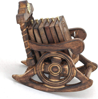 DEDECON ENTERPRISES Square Wood Coaster Set(Pack of 6)