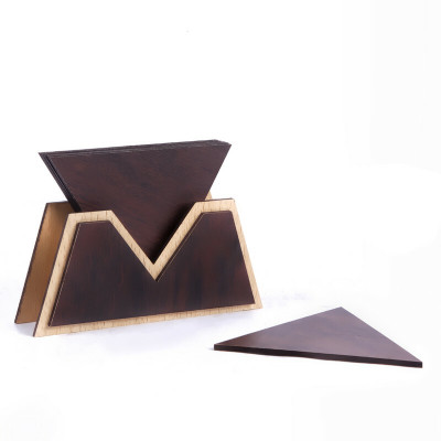 YIXT Triangle Reversible Wood Coaster(Pack of 6)