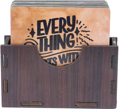 Flipkart SmartBuy Square Reversible Wood Coaster Set(Pack of 6)