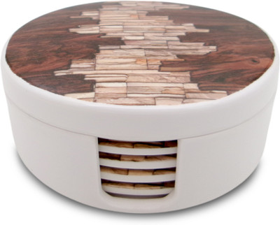 Superware Round Melamine Coaster Set(Pack of 6)
