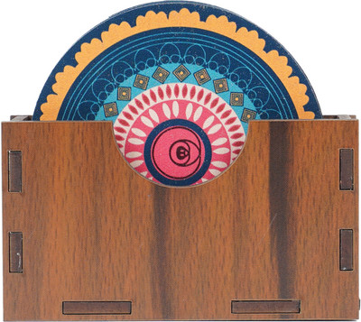 Flipkart SmartBuy Round Reversible Wood Coaster Set(Pack of 6)