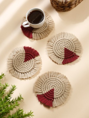 My Creative Hut Round Reversible Cotton Coaster Set(Pack of 2)