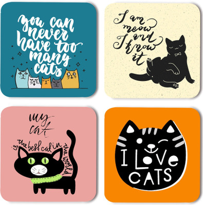 RADANYA Square Wood Coaster Set(Pack of 8)