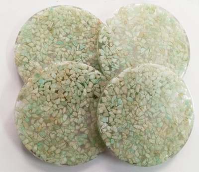 eshoppee Round Reversible Stone Coaster Set(Pack of 4)