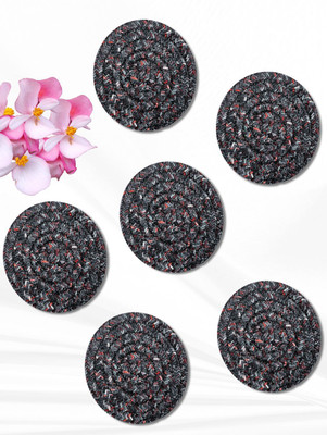 LADLI JEE Round Reversible Polyester Coaster(Pack of 6)