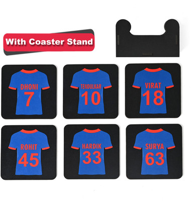 GIFT KYA DE Square Reversible Wood Coaster Set(Pack of 6)
