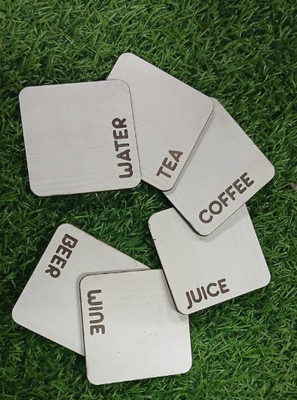 janta export Square Medium Density Fibreboard Coaster(Pack of 6)
