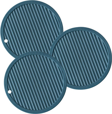KOOSHLO Round Reversible PVC Coaster(Pack of 3)