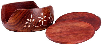 TFS Round Wood Coaster Set(Pack of 6)