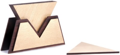 Firebon Triangle Reversible Wood Coaster Set(Pack of 6)