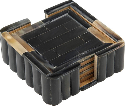InsTook Square Reversible Resin Coaster Set(Pack of 4)