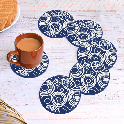 KUBER INDUSTRIES Round PVC Coaster Set(Pack of 6)