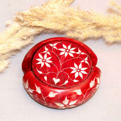 Pooja Creation Round Marble Coaster(Pack of 1)