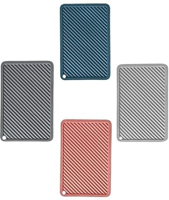 Naidev Rectangle Reversible PVC Coaster Set(Pack of 6)