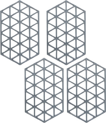 KOOSHLO Triangle Reversible Rubber Coaster(Pack of 4)