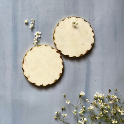 HOMEARTE INDIA Round Marble Coaster Set(Pack of 2)