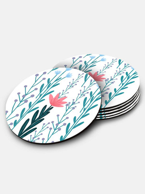 Macmerise Round Medium Density Fibreboard Coaster Set(Pack of 6)
