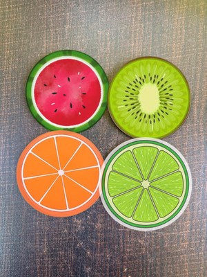 MAYANK CREATION Round Cork Coaster Set(Pack of 4)
