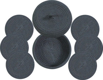 LADLI JEE Round Reversible Cotton Coaster Set(Pack of 6)