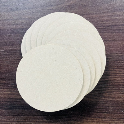 EYM Round Reversible Wood Coaster Set(Pack of 27)