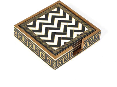 DULI Square Medium Density Fibreboard Coaster Set(Pack of 4)