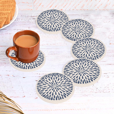 KUBER INDUSTRIES Round Diatomite Coaster Set(Pack of 6)