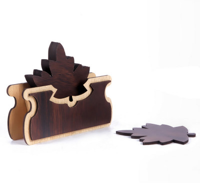 JAYDEEP ENTERPRISE Hexagon Reversible Wood Coaster Set(Pack of 6)