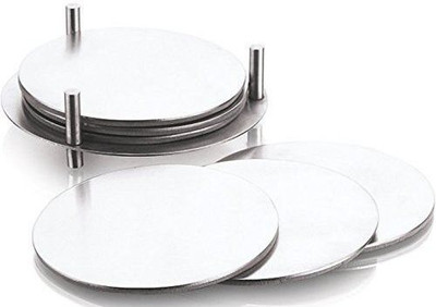 finality Round Reversible Steel Coaster Set(Pack of 6)