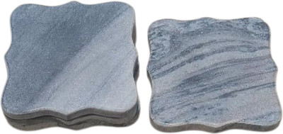 KS HANDICRAFT Square Reversible Marble Coaster Set(Pack of 4)