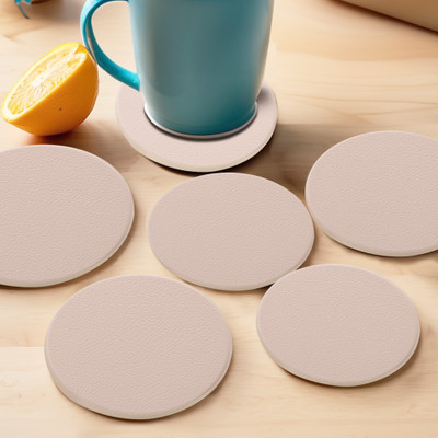 UMAI Round Acrylic Coaster Set(Pack of 6)