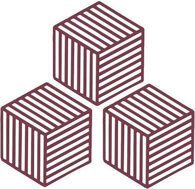 KESHUENTERPRISE Triangle Reversible PVC Coaster(Pack of 3)