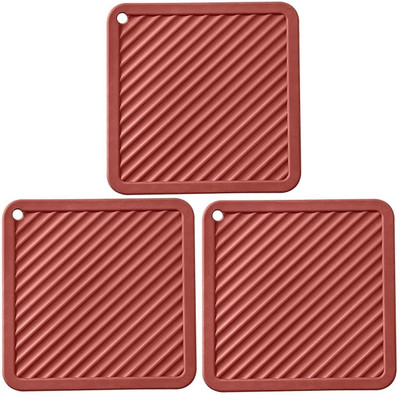 Zynoola Square Reversible PVC Coaster Set(Pack of 3)