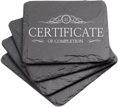 hippnation Square Reversible Marble Coaster Set(Pack of 4)