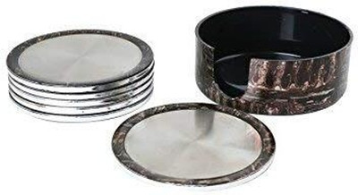 CSM Round Reversible Metal Coaster Set(Pack of 6)