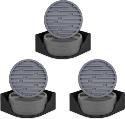 KUBER INDUSTRIES Round Rubber Coaster Set(Pack of 18)