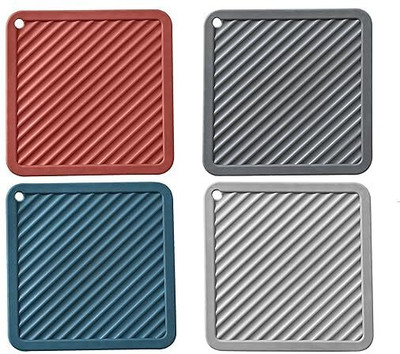 Naidev Square Reversible PVC Coaster Set(Pack of 4)