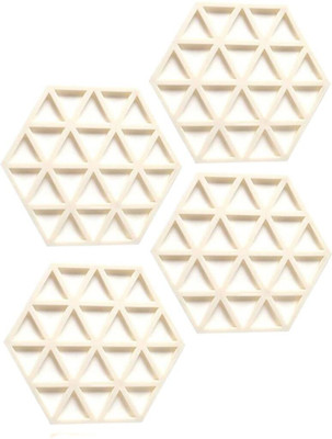 Cathiya sales Hexagon Reversible PVC Coaster Set(Pack of 4)