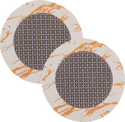 NFI essentials Round Reversible Wood Coaster(Pack of 2)