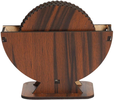 Kindly Round Wood Coaster Set(Pack of 6)