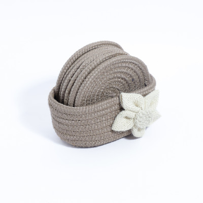 AURKA Round Reversible Cotton, Polypropylene Coaster(Pack of 6)
