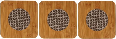 GVJ TRADERS Square Reversible Wood Coaster(Pack of 3)